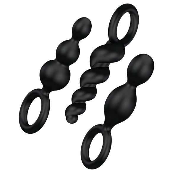 Satisfyer Booty Call - zestaw korków analnych - czarny (3 sztuki)