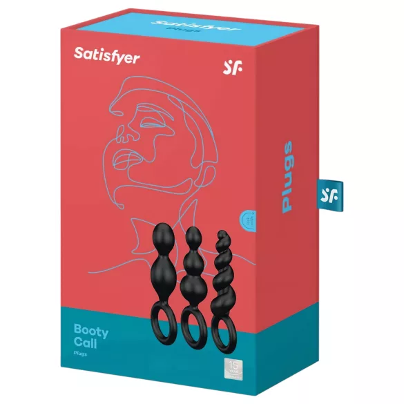 Satisfyer Booty Call - zestaw korków analnych - silikon czarny 3 sztuki