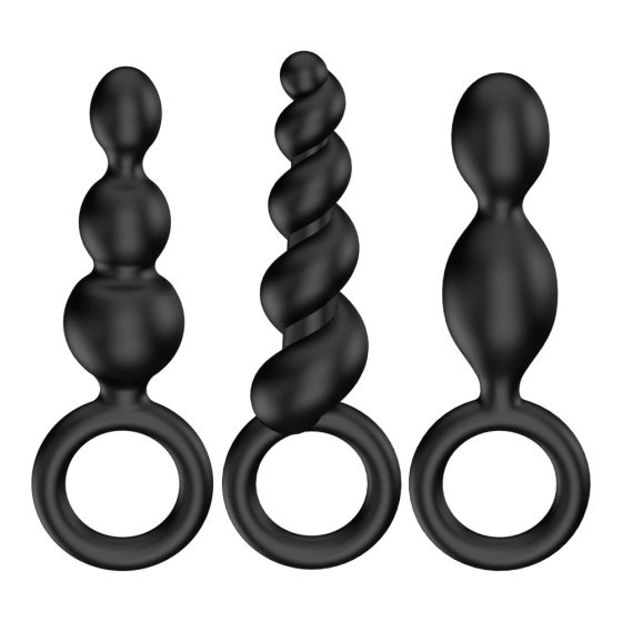 Satisfyer Booty Call - zestaw dild analnych - czarny (3 szt.)