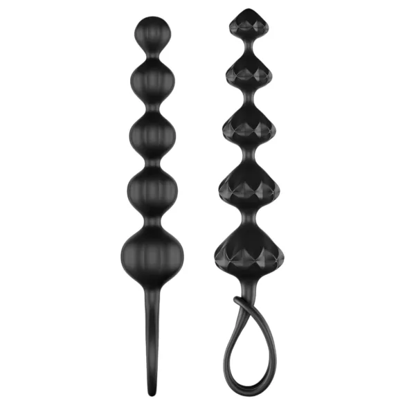 Satisfyer Love Beads - zestaw koralikowych dildo analnych - silikon czarny