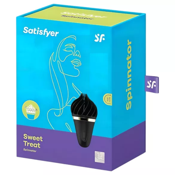 Satisfyer Sweet Treat - wibrator łechtaczkowy obrotowy akumulatorowy czarny