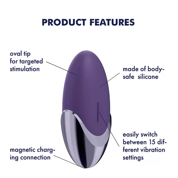 Satisfyer - wibrator łechtaczkowy bezprzewodowy - silikon fioletowy