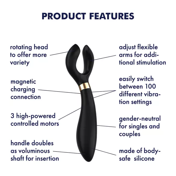 Satisfyer Endless Fun - wibrujący masażer dla par, wodoodporny, akumulatorowy (czarny)