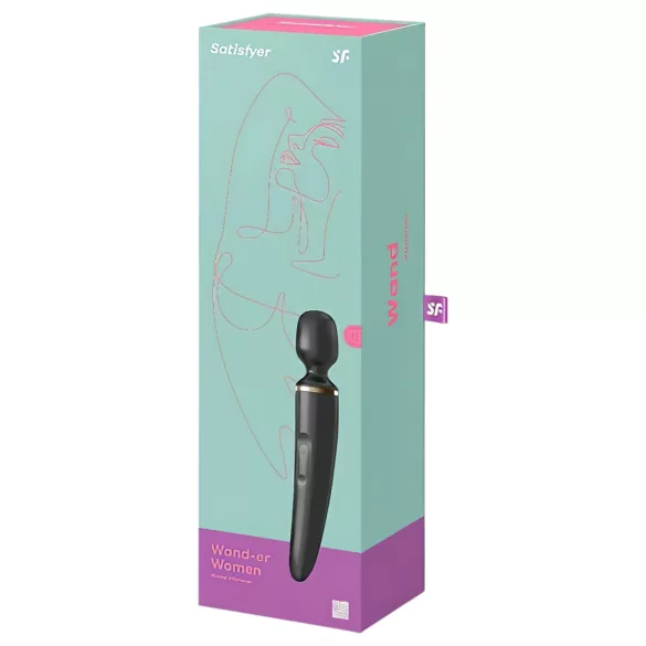 Satisfyer Wand-er Woman - masażer wibracyjny wodoodporny - czarny