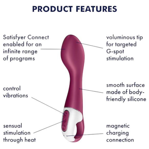 Satisfyer Hot Spot - wibrator do punktu G podgrzewany akumulatorowy czerwony