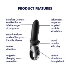   Satisfyer Hot Passion - inteligentny, rozgrzewający wibrator analny (czarny)