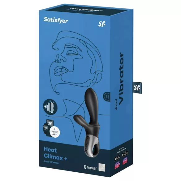 Satisfyer Heat Climax+ - sterowany aplikacją rozgrzewający wibrator analny (czarny)