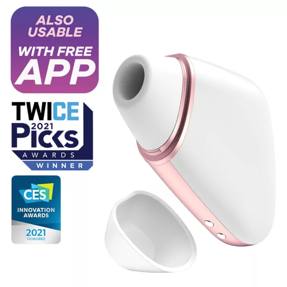 Satisfyer Love Triangle - sterowany aplikacją stymulator łechtaczki z falami powietrza (biały)