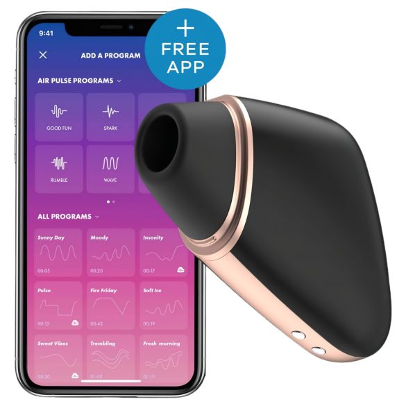 Satisfyer Love Triangle - inteligentny masażer łechtaczki z powietrzem (czarny)
