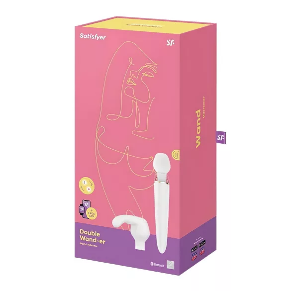 Satisfyer Double Wand-er - sterowany aplikacją masażer wibrator (biały)