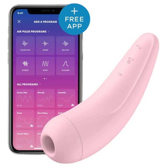 Satisfyer Curvy 2+ - inteligentny masażer łechtaczki z falą powietrza (różowy)