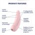 Satisfyer Curvy 2+ - inteligentny masażer łechtaczki z falą powietrza (różowy)