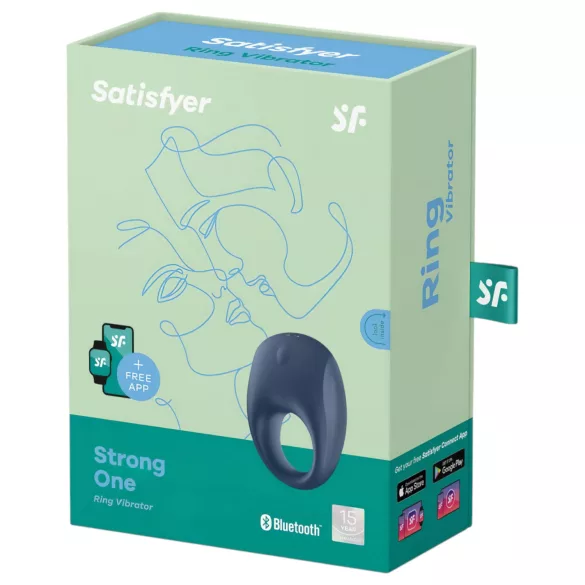 Satisfyer Strong One - pierścień erekcyjny wibracyjny - silikon - niebieski