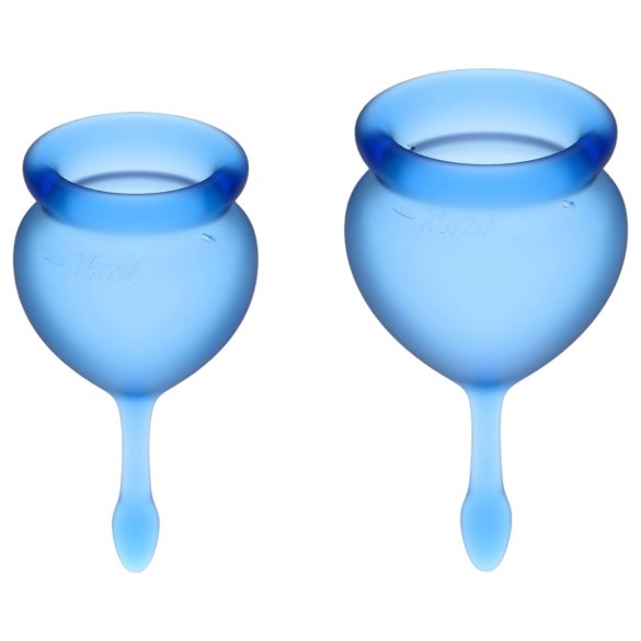Satisfyer Feel Good - zestaw kubeczków menstruacyjnych (2 szt. niebieskie)
