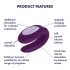 Satisfyer Double Joy - inteligentny, wodoodporny wibrator dla par (fioletowy)