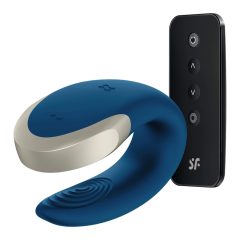   Satisfyer Double Love - inteligentny, wodoodporny, sterowany radiowo wibrator (niebieski)
