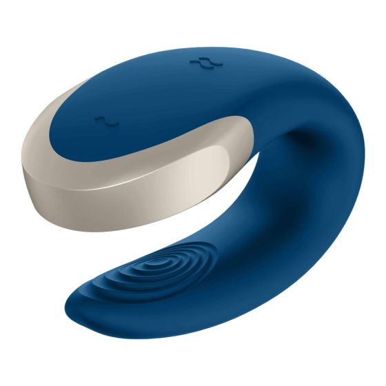 Satisfyer Double Love - inteligentny, wodoodporny, sterowany radiowo wibrator (niebieski)