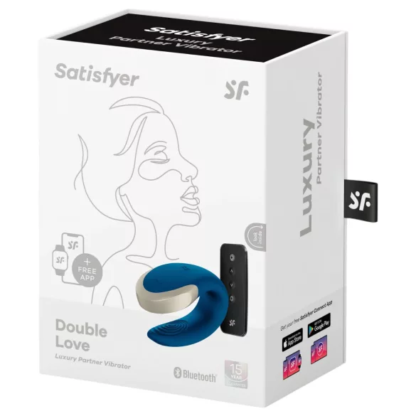 Satisfyer Double Love - wibrator dla par - sterowanie aplikacją - niebieski