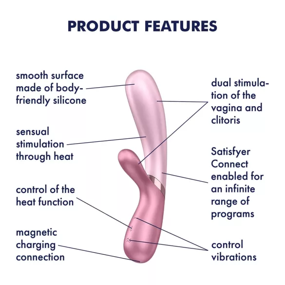 Satisfyer Hot Lover - wibrator z funkcją smart - różowy