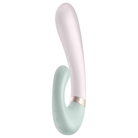Satisfyer Heat Wave - inteligentny, podgrzewany wibrator z uchwytem (miętowy)