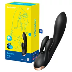   Satisfyer Double Flex - wibrator z ramieniem łechtaczkowym sterowany aplikacją (czarny)