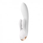  Satisfyer Double Flex - inteligentny podwójny wibrator króliczek (biały)