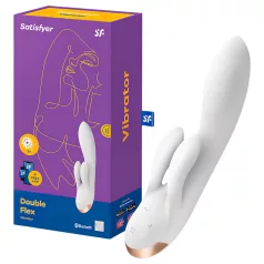   Satisfyer Double Flex - wibrator z ramieniem na łechtaczkę sterowany aplikacją (biały)
