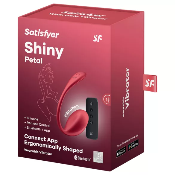 Satisfyer Shiny Petal - jajko wibrujące na pilota - silikon - czerwone