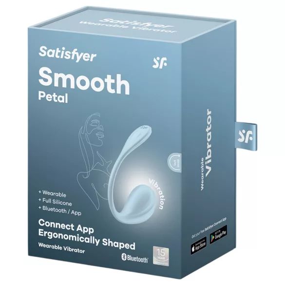 Satisfyer Smooth Petal - noszone jajeczko wibrujące sterowane aplikacją (niebieskie)