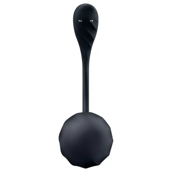 Satisfyer - jajko wibrujące z pilotem - żebrowane - czarne