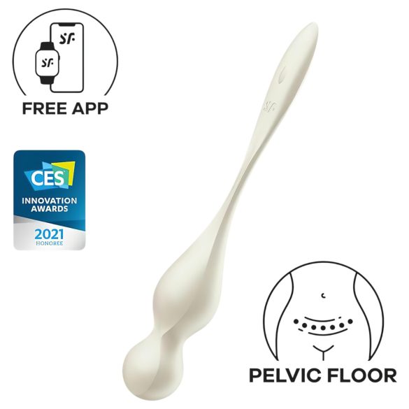 Satisfyer Love Birds 1 - inteligentne, wibrujące kulki gejszy (biały)