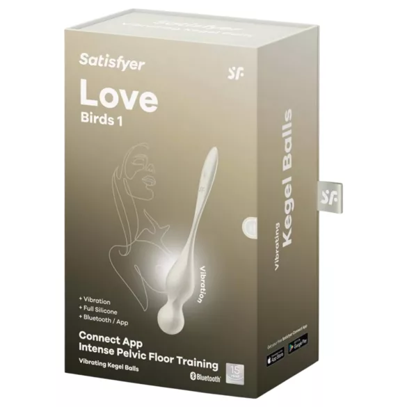 Satisfyer Love Birds 1 - kulki gejszy z wibracjami sterowanymi aplikacją (biały)