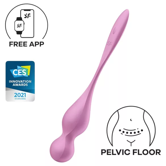 Satisfyer Love Birds 1 - kulki gejszy z wibracją sterowane aplikacją (różowe)