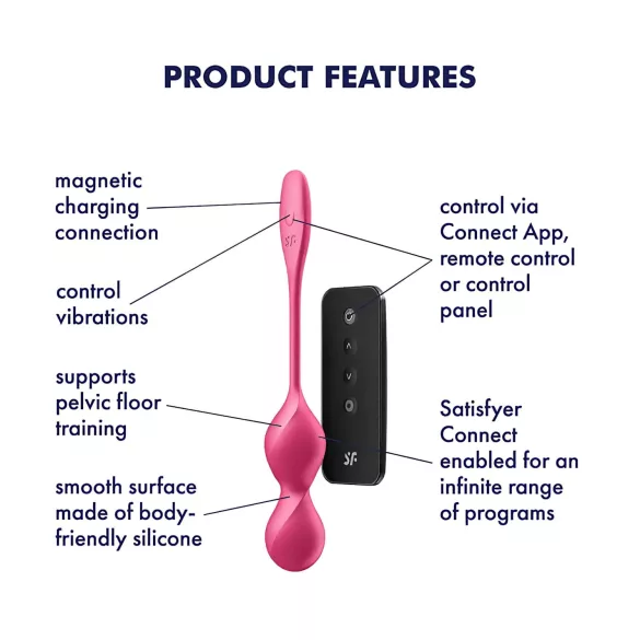 Satisfyer Love Birds 2 - kulki gejszy wibrujące inteligentne - różowe