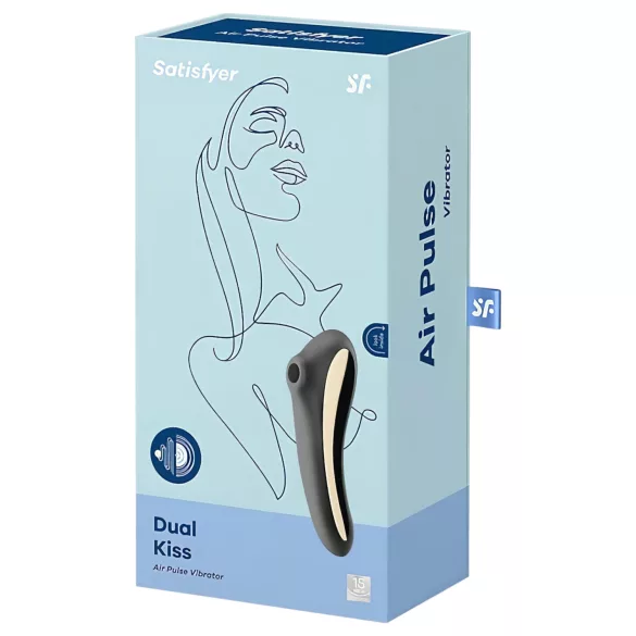 Satisfyer Dual Kiss - wibrator łechtaczkowo-pochwowy - akumulator - czarny