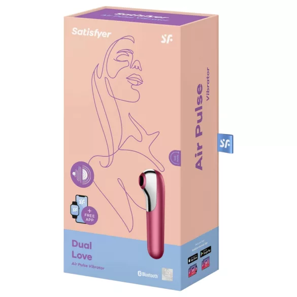 Satisfyer Dual Love - wibrator do pochwy i łechtaczki - funkcja smart - czerwony
