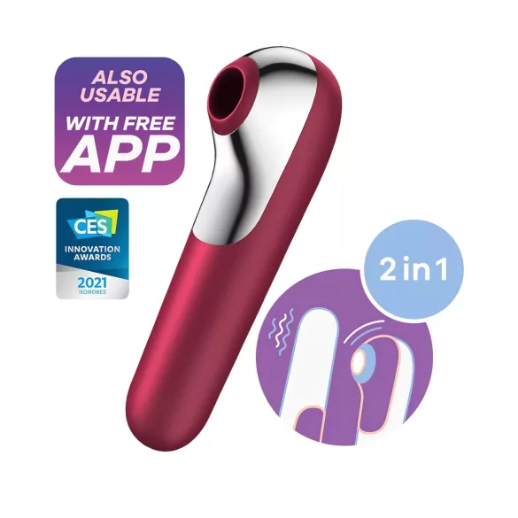 Satisfyer Dual Love - wibrator do pochwy i łechtaczki - funkcja smart - czerwony