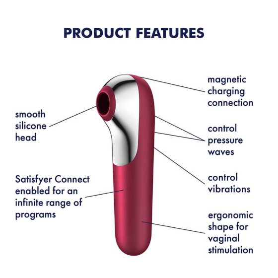 Satisfyer Dual Love - inteligentny wibrator dopochwowy i łechtaczkowy z możliwością ładowania (czerwony)