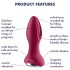 Satisfyer Rotator Plug 2 - akumulatorowy, kulkowy wibrator analny (czerwony)
