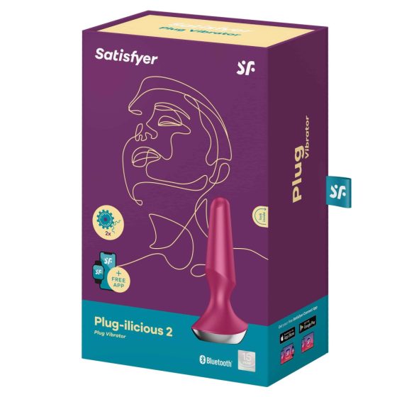 Satisfyer Plug-ilicious 2 - inteligentny wibrator analny (czerwony)