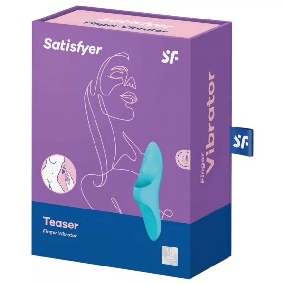 Satisfyer Teaser - wibrujący masażer palca - akumulatorowy wodoodporny turkusowy