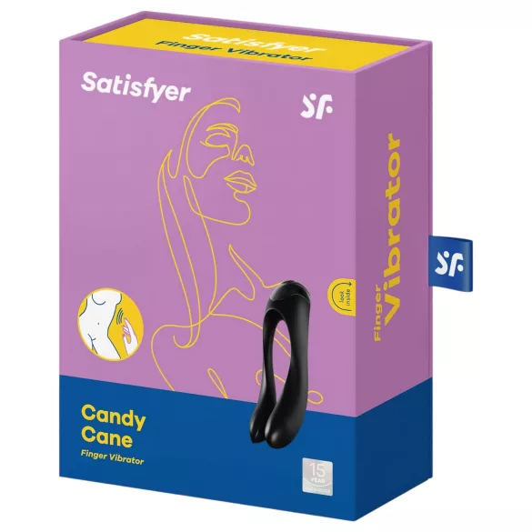 Satisfyer Candy Cane - wodoodporny, ładowany wibrator dwuramienny (czarny)