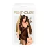 Penthouse - babydoll z różą - zestaw erotyczny - czarny - M/L