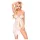 Penthouse - babydoll z różą - biały komplet bielizny - M/L