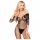 Penthouse High Profil - kombinezon erotyczny carmen z kwiatowym wzorem - czarny - XL