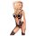 Penthouse Wild Virus - siateczkowe body z paskami (czarne) - XL
