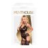 Penthouse Hottie - koronkowy, ramiączkowy zestaw siateczkowy (czarny) - XL