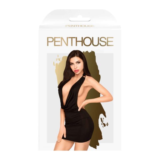 Penthouse Heart Rob - rozkloszowana sukienka ze stringami (czarna)