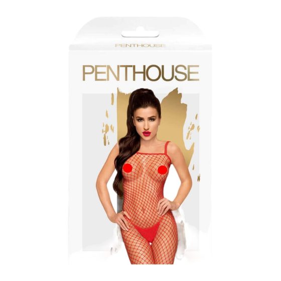 Penthouse Body Search - open, necc overall (czerwony) - XL