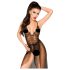 Penthouse Best Forplay - koronkowe body z tiulowym szalem (czarne)